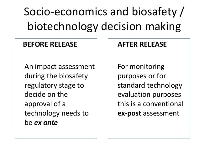 Socio-Economic Considerations in Biotechnology Regulation